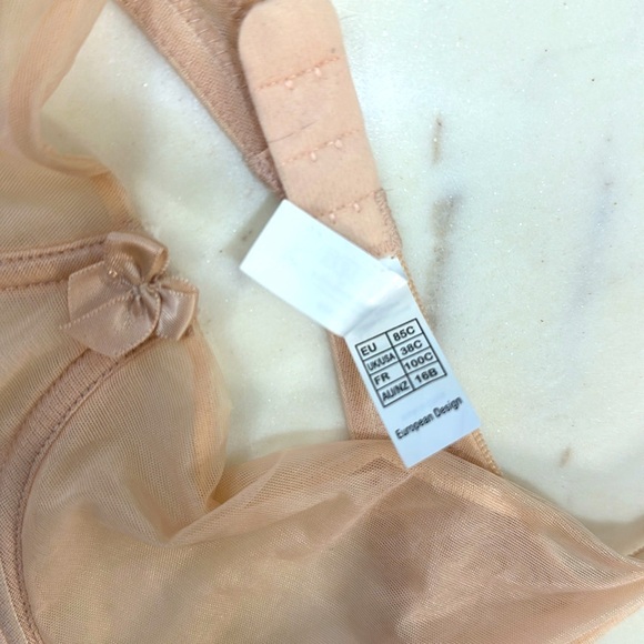 NWT Timpa Mesh Demi Underwire Bra - Nude size 38C - Picture 5 of 6